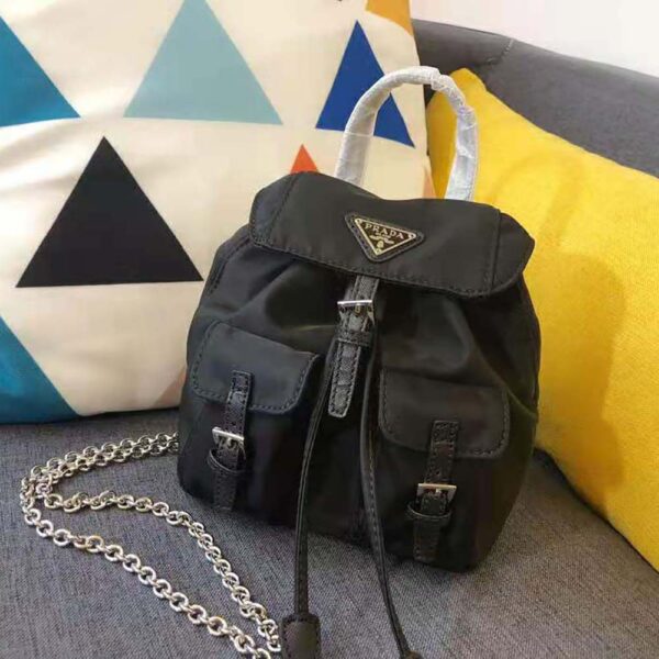 Prada Women Nylon Mini Backpack-Black - Image 4