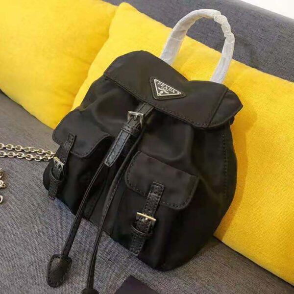 Prada Women Nylon Mini Backpack-Black - Image 2