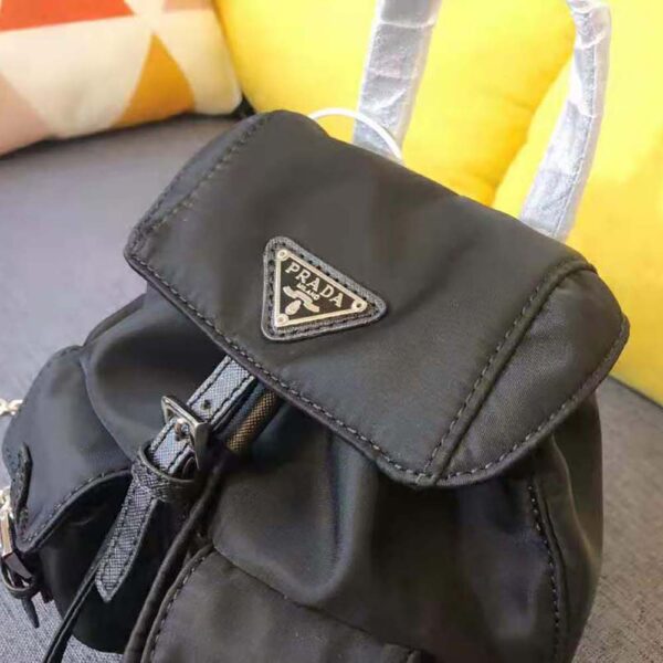 Prada Women Nylon Mini Backpack-Black - Image 10