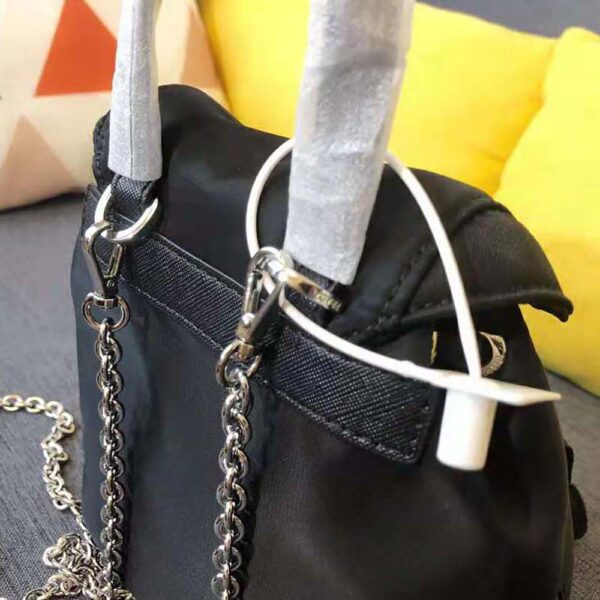 Prada Women Nylon Mini Backpack-Black - Image 7