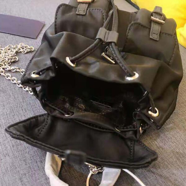 Prada Women Nylon Mini Backpack-Black - Image 6