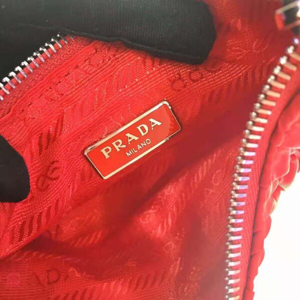 Prada Women Nylon and Saffiano Leather Mini Bag-Red - Image 2