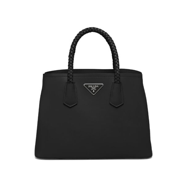 Prada Women Prada Double Medium Leather Handbag-Black