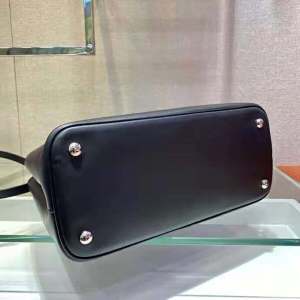 Prada Women Prada Double Medium Leather Handbag-Black - Image 5