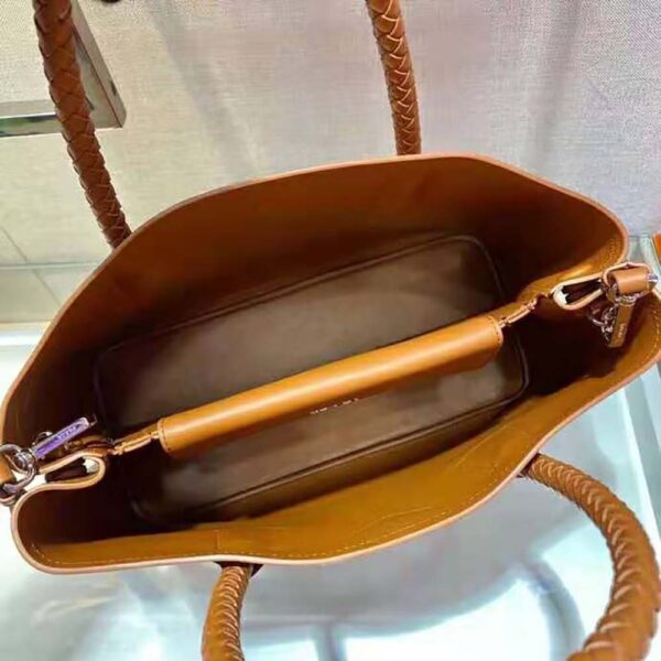 Prada Women Prada Double Medium Leather Handbag-Brown - Image 2