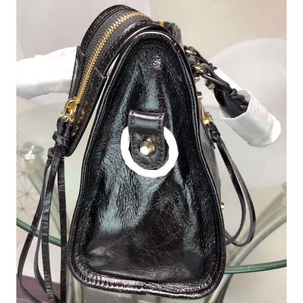 Balenciaga Women Lambskin Mini Bag with “Classic” Shiny Hardware-Black - Image 4