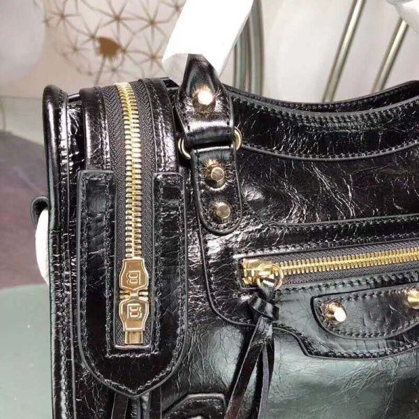 Balenciaga Women Lambskin Mini Bag with “Classic” Shiny Hardware-Black - Image 8