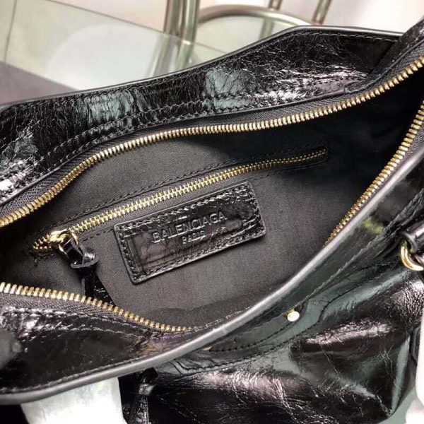 Balenciaga Women Lambskin Mini Bag with “Classic” Shiny Hardware-Black - Image 6