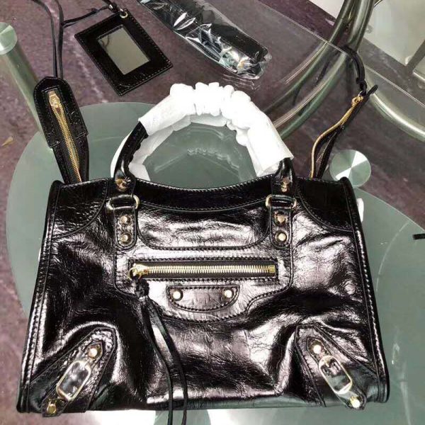 Balenciaga Women Lambskin Mini Bag with “Classic” Shiny Hardware-Black - Image 2