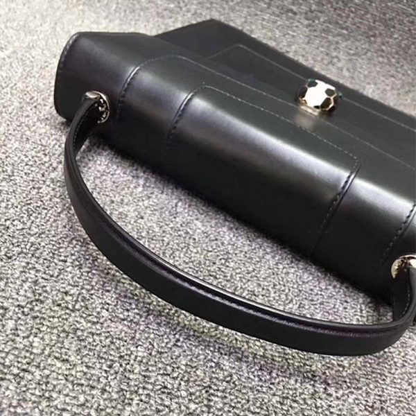 Bvlgari Women Large Flap Cover Bag “Serpenti Forever” in Calf-Black - Image 3