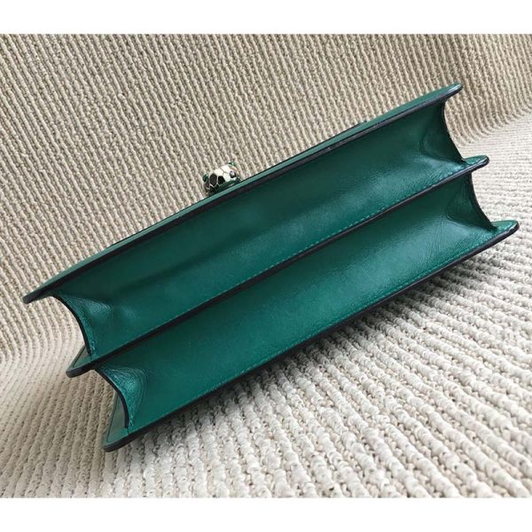 Bvlgari Women Large Flap Cover Bag “Serpenti Forever” in Calf-Green - Image 5