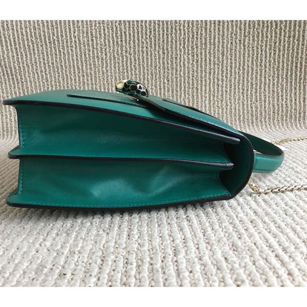 Bvlgari Women Large Flap Cover Bag “Serpenti Forever” in Calf-Green - Image 2