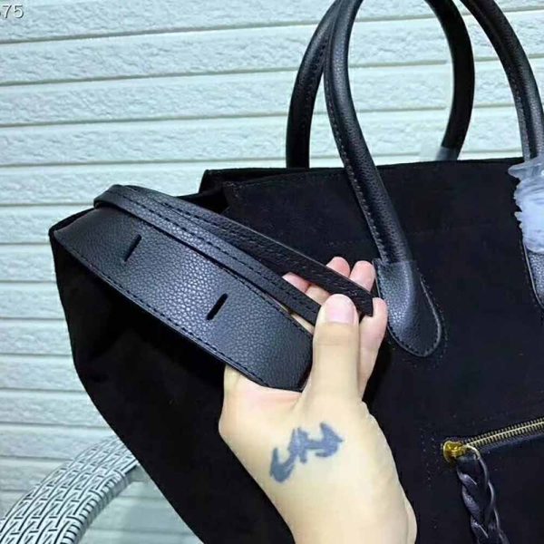 Celine Medium Luggage Phantom Bag in Baby Calfskin Leather-Black - Image 8