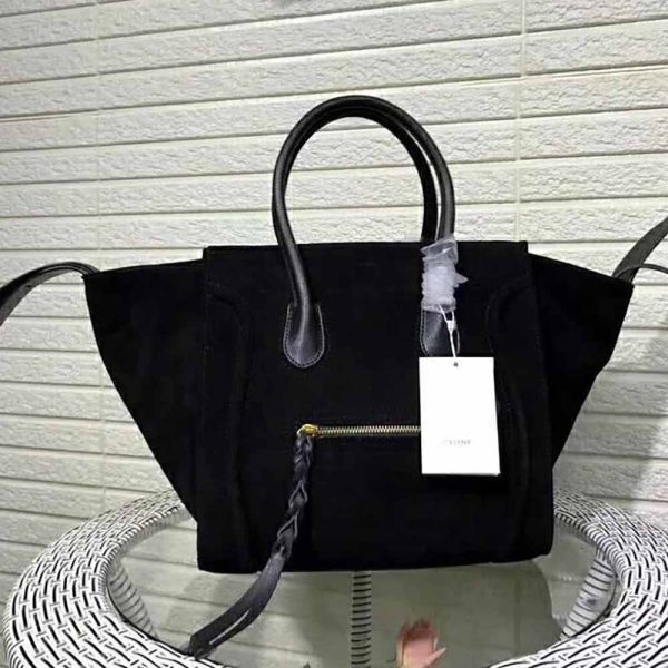 Celine Medium Luggage Phantom Bag in Baby Calfskin Leather-Black