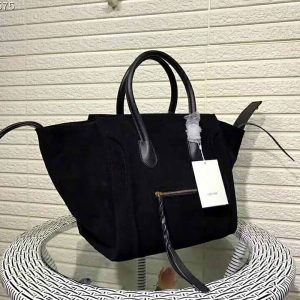 Celine Medium Luggage Phantom Bag in Baby Calfskin Leather-Black