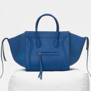 Celine Medium Luggage Phantom Bag in Baby Calfskin Leather-Blue
