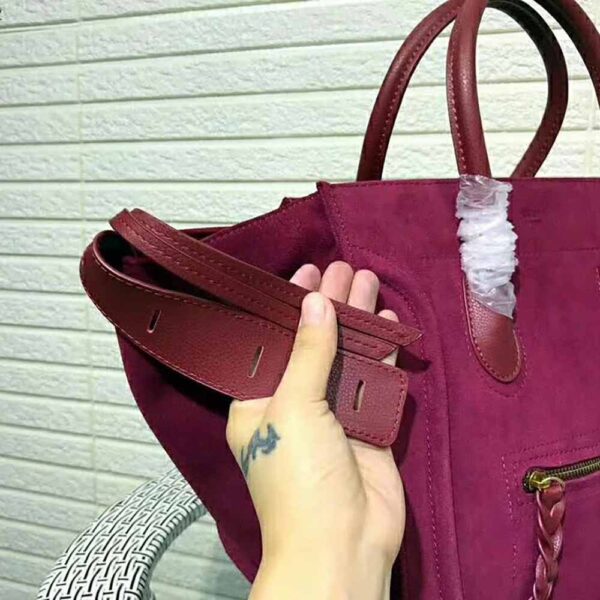 Celine Medium Luggage Phantom Bag in Baby Calfskin Leather-Purple - Image 3