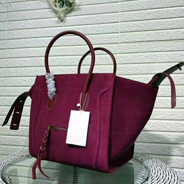 Celine Medium Luggage Phantom Bag in Baby Calfskin Leather-Purple - Image 5