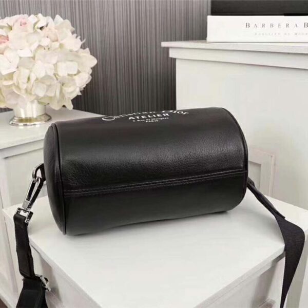 Dior Unisex Black Grained Calfskin “Roller” Pouch with “Atelier” Print - Image 5