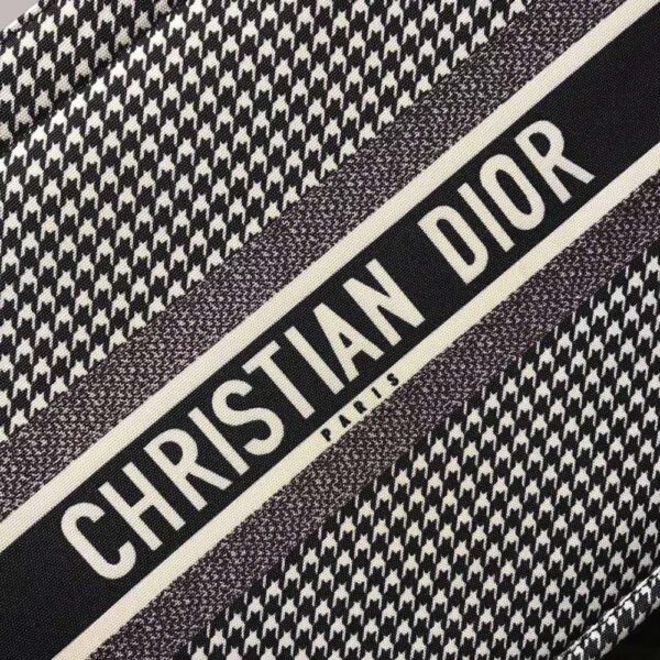 Dior Women Book Tote Bag in Embroidered Canvas-Black-Black - Image 4