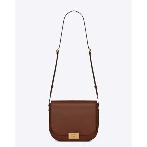 Saint Laurent YSL Women Betty Satchel in Smooth Leather-Brown