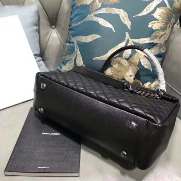 Saint Laurent YSL Large Envelope Mixed Grain De Poudre Matelasse-Black - Image 7