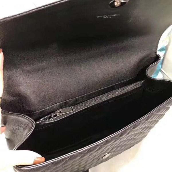 Saint Laurent YSL Large Envelope Mixed Grain De Poudre Matelasse-Black - Image 5