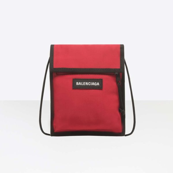 Balenciaga Men Explorer Pouch Strap-Red