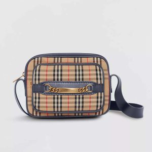 Burberry Men The 1983 Check Link Camera Bag-Blue