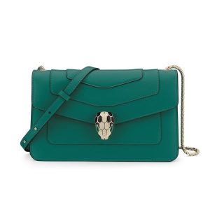 Bvlgari Serpenti Forever Small Flap Cover Chain Bag Calfskin-Green