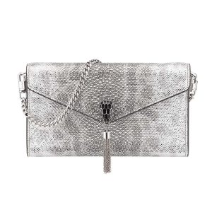 Bvlgari Women Serpenti Forever Pochette in Black Nappa Leather
