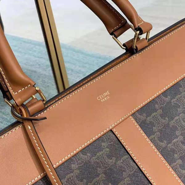 Celine Women Medium Cabas DE France Bag in Triomphe Canvas and Calfskin - Image 3