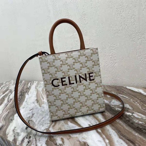 Celine Women Mini Vertical Cabas in Triomphe Canvas with Celine Print - Image 2