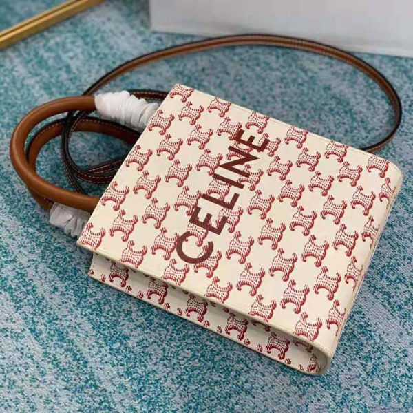Celine Women Mini Vertical Cabas in Triomphe Canvas with Celine Print - Image 4
