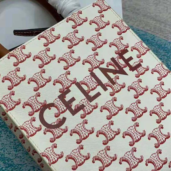 Celine Women Mini Vertical Cabas in Triomphe Canvas with Celine Print - Image 7