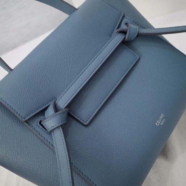 Celine Women Nano Belt Bag in Grained Calfskin Bag-Navy - Image 3