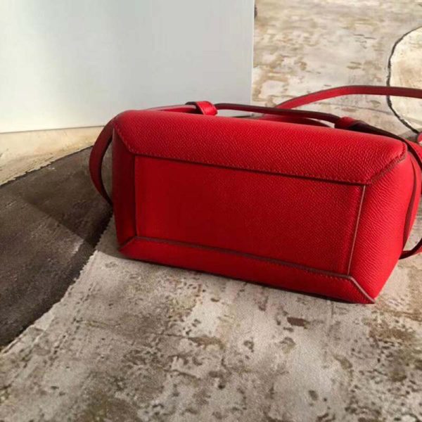 Celine Women Nano Belt Bag in Grained Calfskin Bag-Red - Image 7