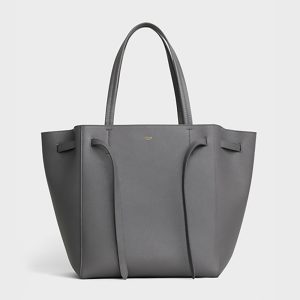 Celine Women Small Cabas Phantom in Soft Grained Calfskin-Silver