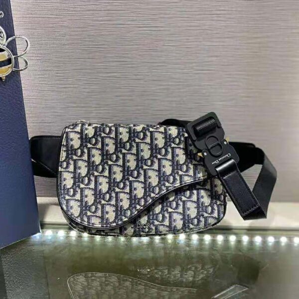 Dior Men Saddle Belt Bag Beige and Black Dior Oblique Jacquard - Image 2