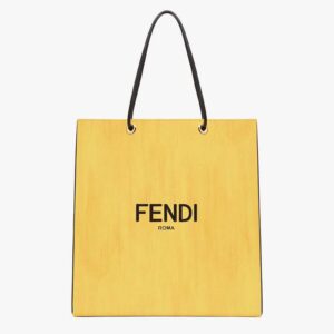 Fendi Men Fendi Pack Medium Shopping Bag Yellow Leather Bag