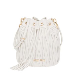 Miu Miu Women Matelasse Leather Bag-White