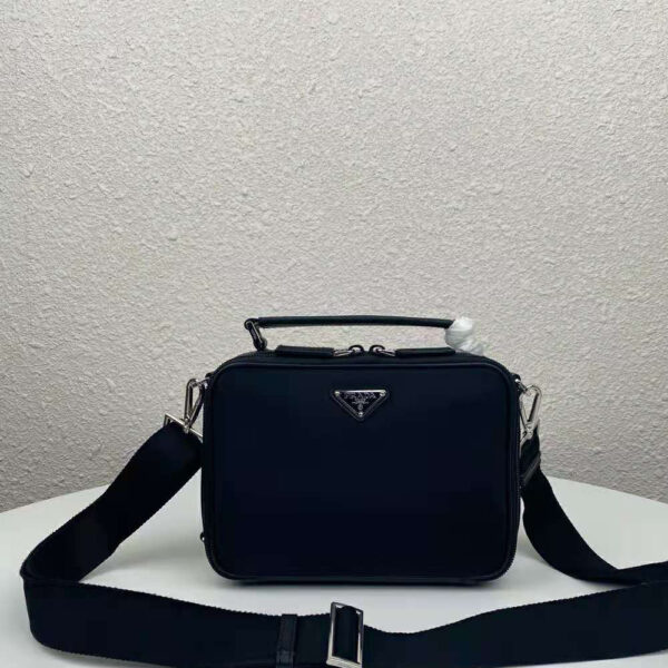 Prada Men Brique Saffiano Leather Cross-Body Bag-Black - Image 3
