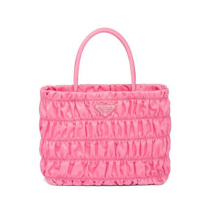 Prada Women Embossed Nylon Tote-Pink