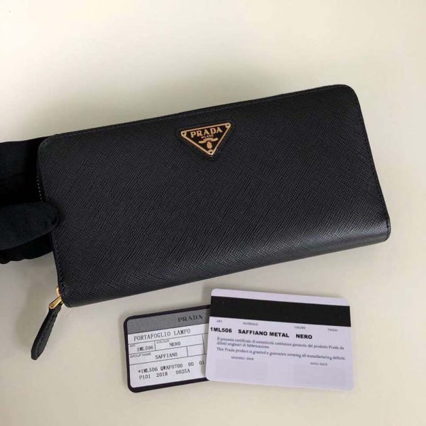 Prada Women Saffiano Leather Mini Shoulder Bag-Black - Image 4