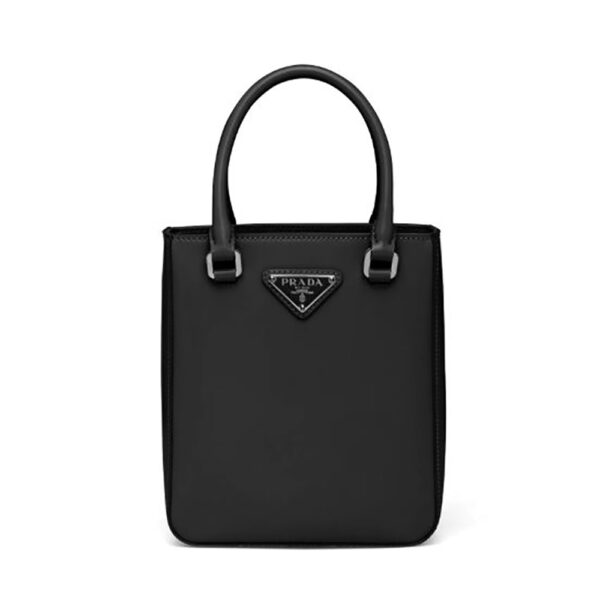 Prada Women Small Brushed Leather Tote-Black