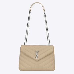 Saint Laurent YSL Women Loulou Small Matelasse Y Leather-Sandy