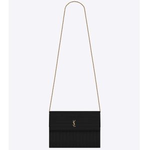 Saint Laurent YSL Women Victoire Chain Bag Crinkled Leather-Black