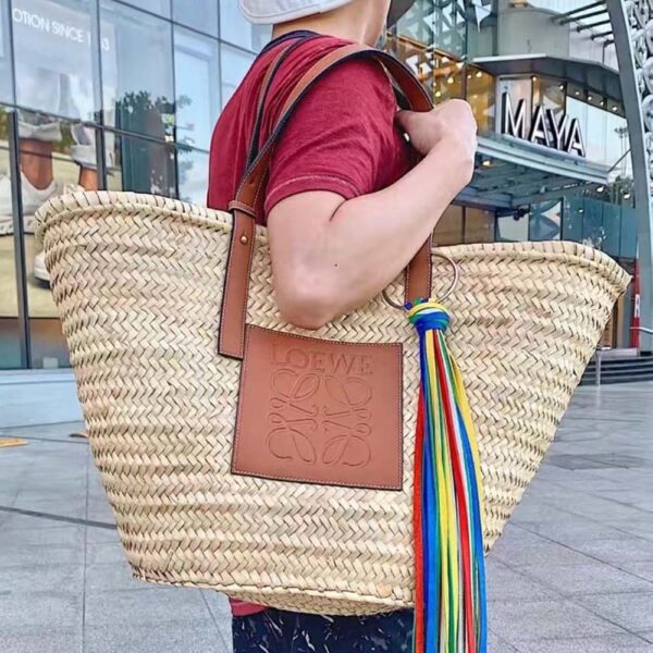 Loewe Women Large Basket Bag in Palm Leaf and Calfskin - Image 2