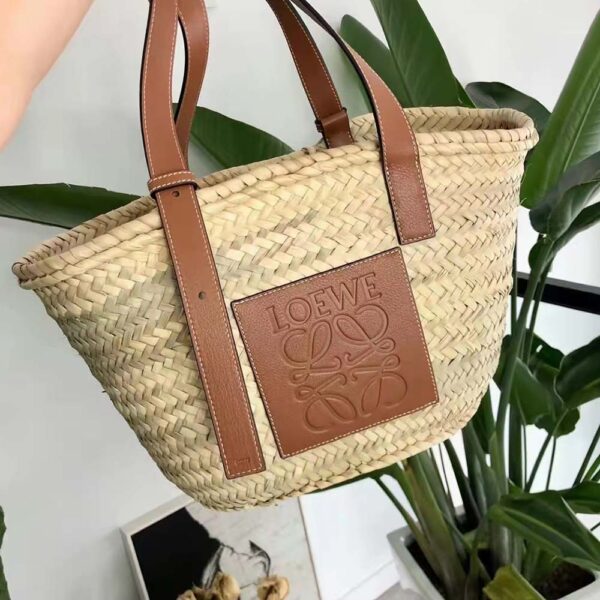 Loewe Women Large Basket Bag in Palm Leaf and Calfskin - Image 5