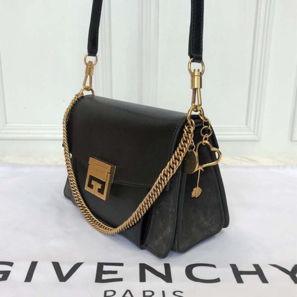 Givenchy Women Small Gv3 Bag in Leather and Suede-Black - Image 2